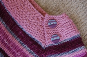 My Vintage Haze buttons on the La Petite knit top.